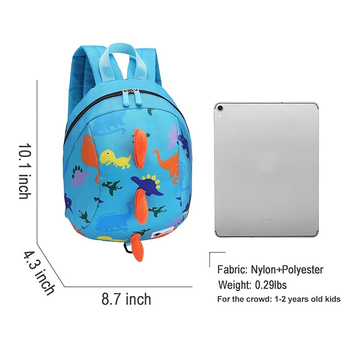 DB Toddler Mini Dinosaur Backpack with Child Leash, Anti Lost Wrist Link for Kids, Safety Harness Back Pack for Baby Boy Girl