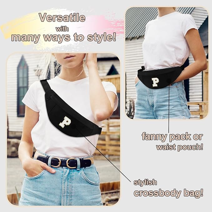MAXTOP Large Crossbody Fanny Pack with 4-Zipper Pockets,Gifts for Enjoy Sports Festival Workout Traveling Running Casual Hands-Free Wallets Waist Pack Phone Bag Carrying All Phones