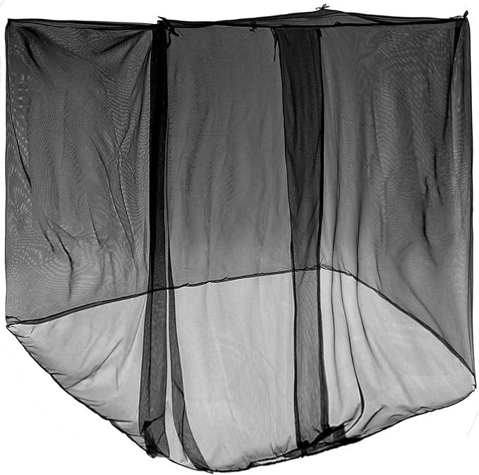 4 Corners Mosquito Net for Mosquiteros para Camas Bed Canopies Netting Bed Drapes Rectangular Mosquito Mesh for Camping Home Outdoor Travel(Black,L79 X W47 X H59 Inch,Opening)