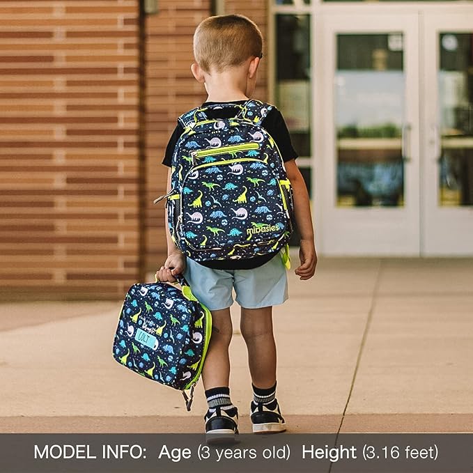 mibasies Toddler Backpack for Boys 2-4: Cute Kids Backpacks Boys - Preschool Kindergarten Backpack - Galaxy Dinosaur