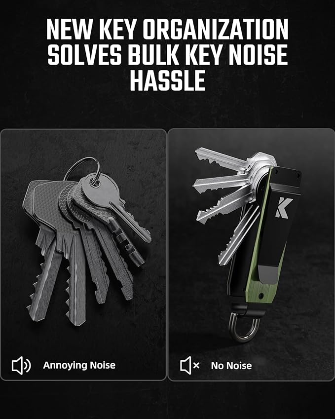 Key Organizer for Men Compact Key Holder Minimalist Key Case Metal Key Chain Key Holder for Keychain Secures 2-5 Keys