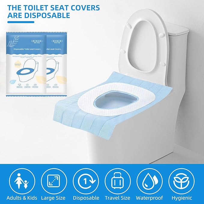 35 Pack Toilet Seat Covers Disposable 16x24 Inch XL Portable Toilet Liners Travel Seat Cover for Outdoors,Hotel, Hospital, Travel, Public Toilet Seat Cover (35 Pack, XL)