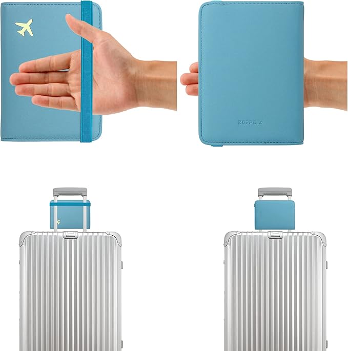 ZOPPEN Passport Holder Wallet, Passport Cover Travel Wallet Women Travel Essentials Accessories Document Organizer Travel Must Haves Rfid Blocking Cover Case for Women and Men, Blue