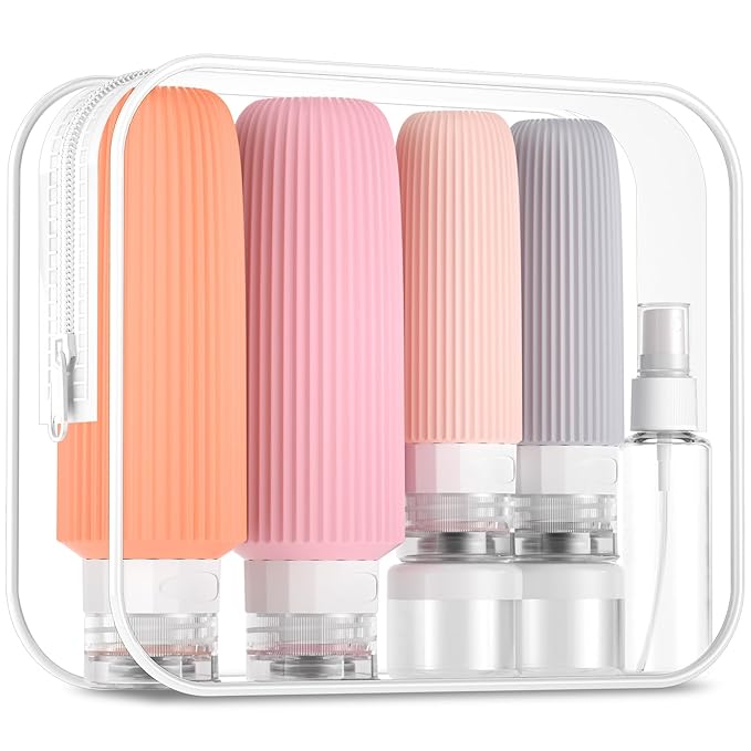 16 Pack Travel Bottles for Toiletries, Oversize Silicone Travel Containers jar for Toiletries, Leak Proof Refillable Liquid Shampoo And Conditioner Travel Essentials toiletry Bottles
