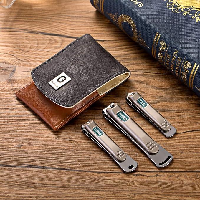 MR.GREEN 3 pcs Nail Clippers Set Stainless Steel Nail Clippers & Slant EDG Toenail Clipper Cutter for Men and Women