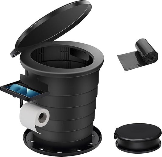 TRIPTIPS Upgrade Retractable Portable Toilet Travel Toilet Adjustable Height Camping Toilet Portable Potty for Adults Kids, Foldable Portable Toilet for Camping/Car