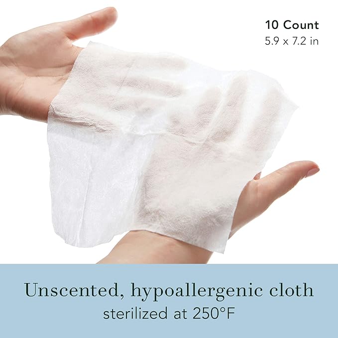 Rael Organic Cotton Wipes - Body Cloth, Individually Wrapped, All Skin Types, Vegan, Cruelty-Free, Unscented (10 Count, Pack of 2)