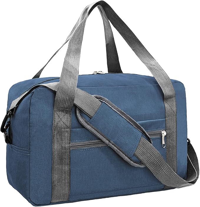 For Spirit Airlines Personal Item Bag 18x14x8 in Underseat Carry-on Luggage foldable Travel Duffle Bag for Airplanes(30L, Navy)