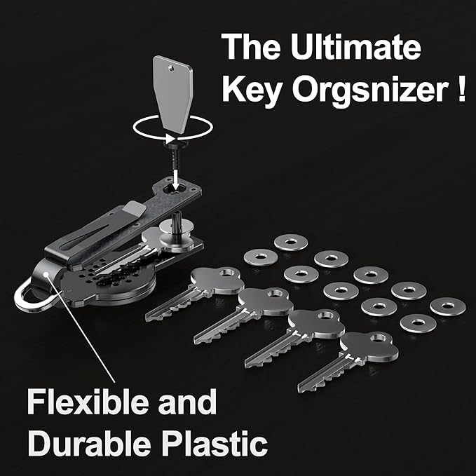Key Organizer for Men/Women Compact Key Holder Minimalist Key Case Metal Key Chain Key Holder for Keychain Secures 2-6 Keys