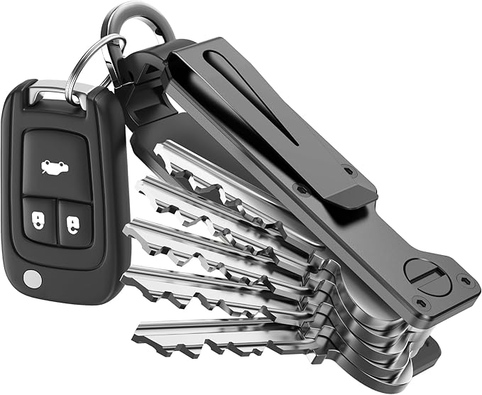 Key Organizer for Men/Women Compact Key Holder Minimalist Key Case Metal Key Chain Key Holder for Keychain Secures 2-6 Keys