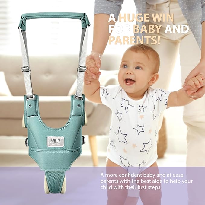 Baby Walking Harness-Handheld Assistant Belt- Toddler Infant Walking Aid for Trainer & Support 7-24 Month Old (all-season-Green-1819)