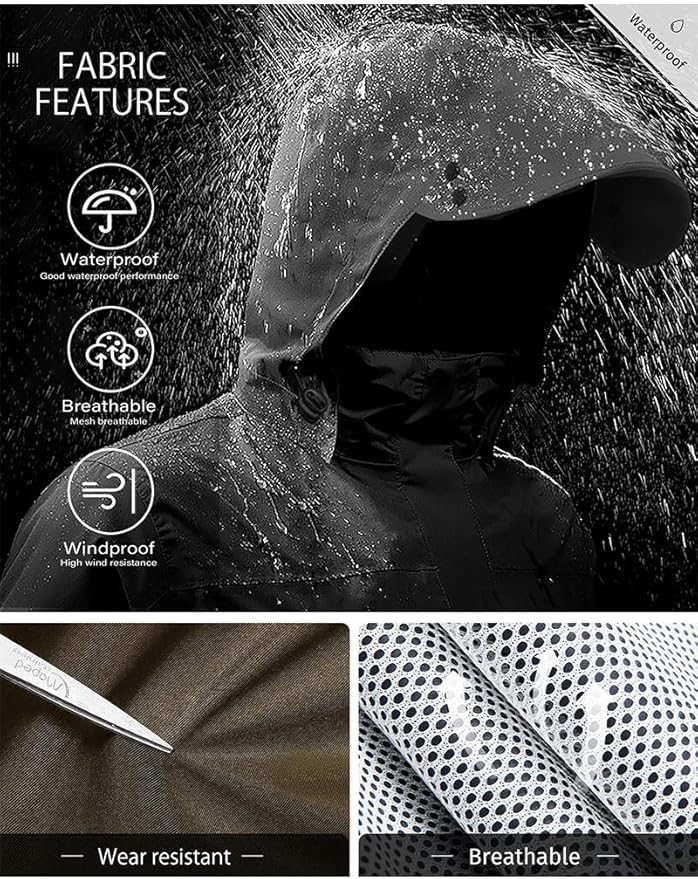 iCreek Rain Suit Waterproof Jacket with Pants 2 Pieces Breathable Lightweight Packable Raincoat with Hooded Rain Gear Unisex