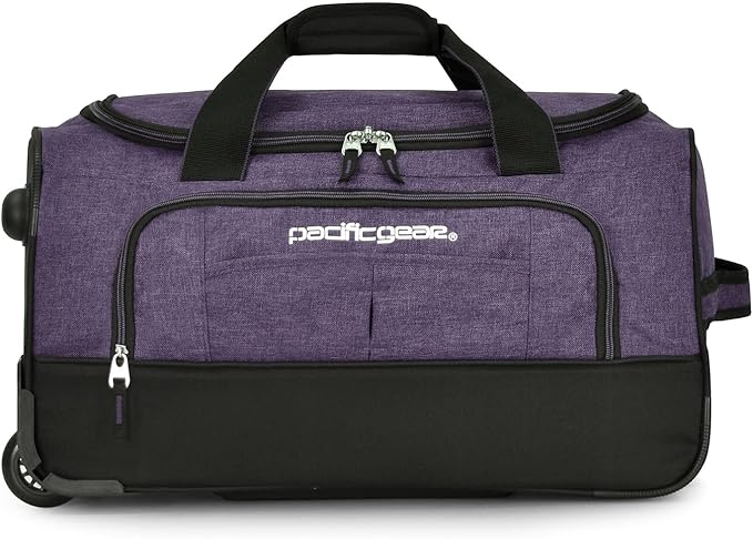 Pacific Gear Rolling Duffel Bag with Wheels, Luggage, Hockey, Sports, XL, Rollers, Heavy Duty 21"
