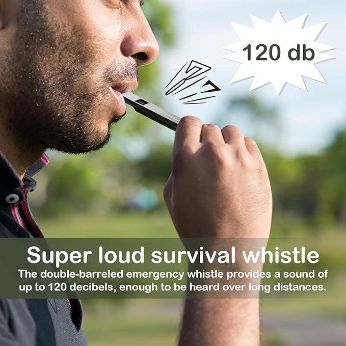 120 dB Emergency Whistles for Teachers, Flat Self Defense Safety Whistle Keychain for Women Outdoor Hiking Dog Signal