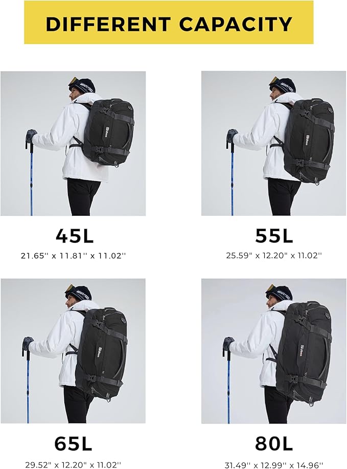 Ubon Large Duffel Bag Weekender Bags with Shoe Compartments 4-Way Sports Gym Backpack with Padded Straps Camping Traveling Duffle Bag