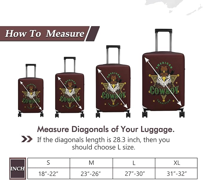 HYPER VENTURE Washable Luggage Cover - Fashion Suitcase Protector Fits 23-26 Inch Luggage (Eagle Glory, M)