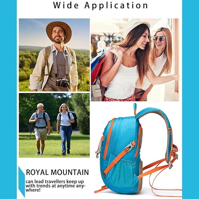 Hiking Backpack 30L Foldable Travel Daypack For Women Men,Camping Daypack Backpacks Lightweight,Durable Hiking Backpack Fit For Hiking,Daily Commuting,Short Trips.(With Rain-cover)