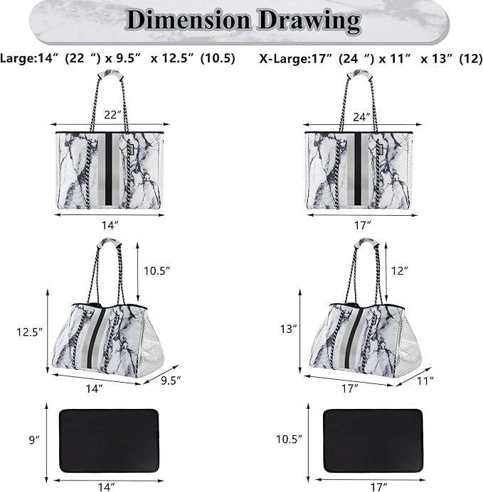 QOGiR Neoprene Multipurpose Beach Bag Tote with Inner Zipper Pocket … … … …
