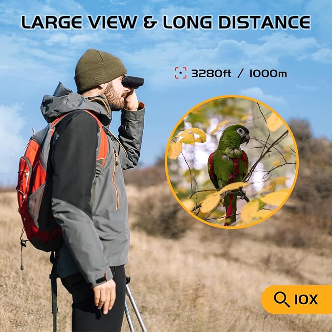 10x25 Binoculars for Adults and Kids, Compact Travel Binoculars for Bird Watching, Survival Gear for Outdoor Hunting Hiking, or Theater and Concerts