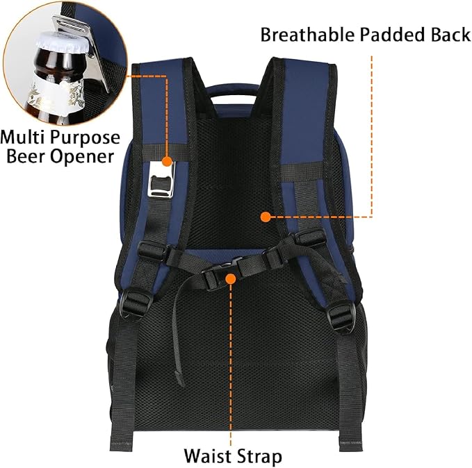 MATEIN Cooler Backpack, 26 Cans Insulated Lunch Backpack for Men Women, Leakproof Double Layer Lunch Cooler Bag Lightweight Soft Lunch Backpack with Cooler Compartment, Beach Camping Hiking Beer Gifts