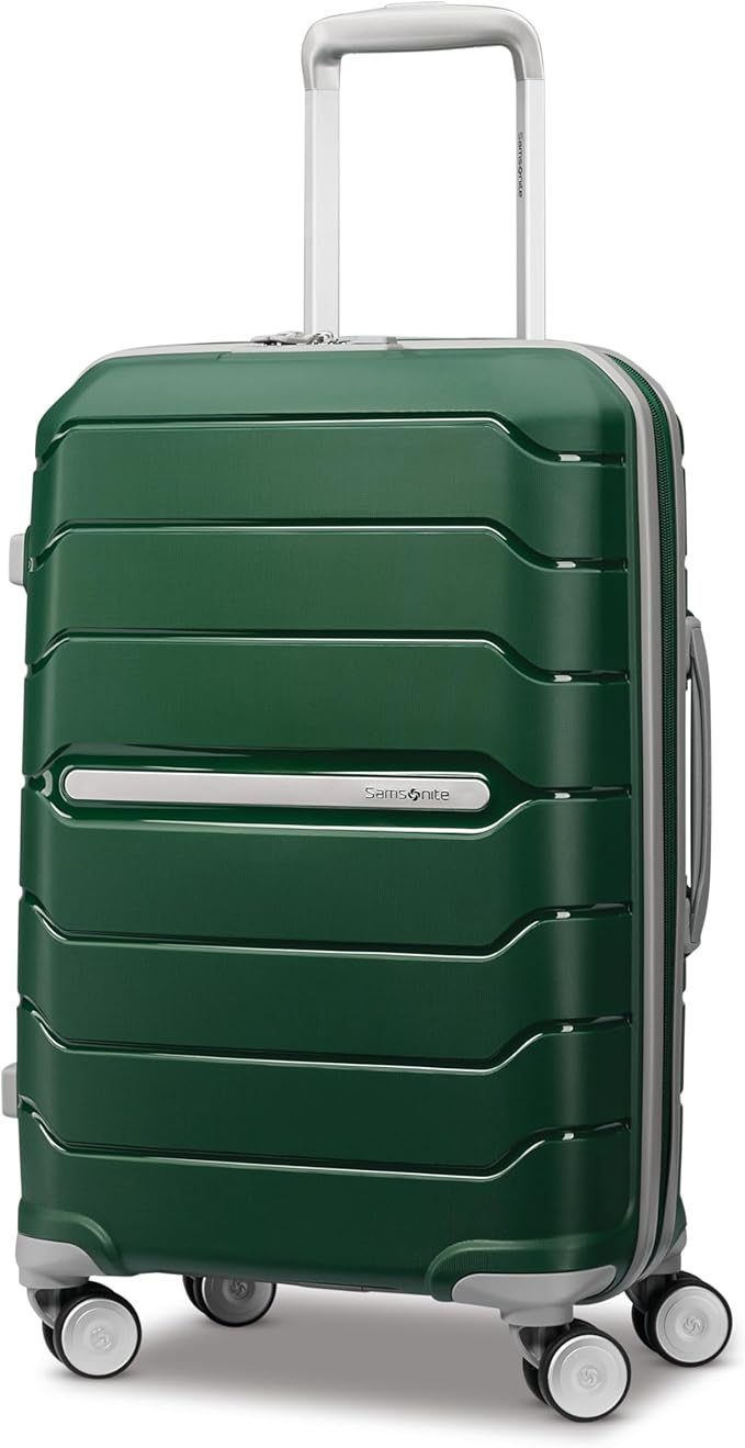 Samsonite Freeform Hardside Carry-On Luggage with Spinner Wheels - Hardshell Suitcase - TSA, Airline-Approved - Expandable Hard Shell, Smooth Rolling Wheels for Lightweight Travel - Pine Green