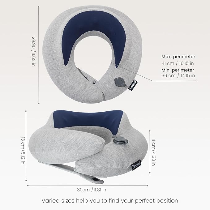 Inflatable Travel Pillow, Upgraded Travel Neck Pillow for Airplane Neck Support Sleeping - 3rd Generation, Double Comfort Plane Pillow - Portable Travel Essentials