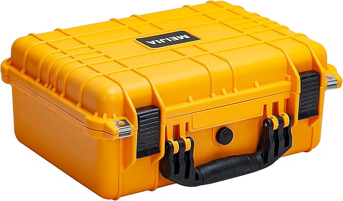 MEIJIA Portable All Weather Waterproof Camera Case With Foam,Fit Use of Drones,Camera,Equipments,Pistols,15.98x12.99x6.85inches