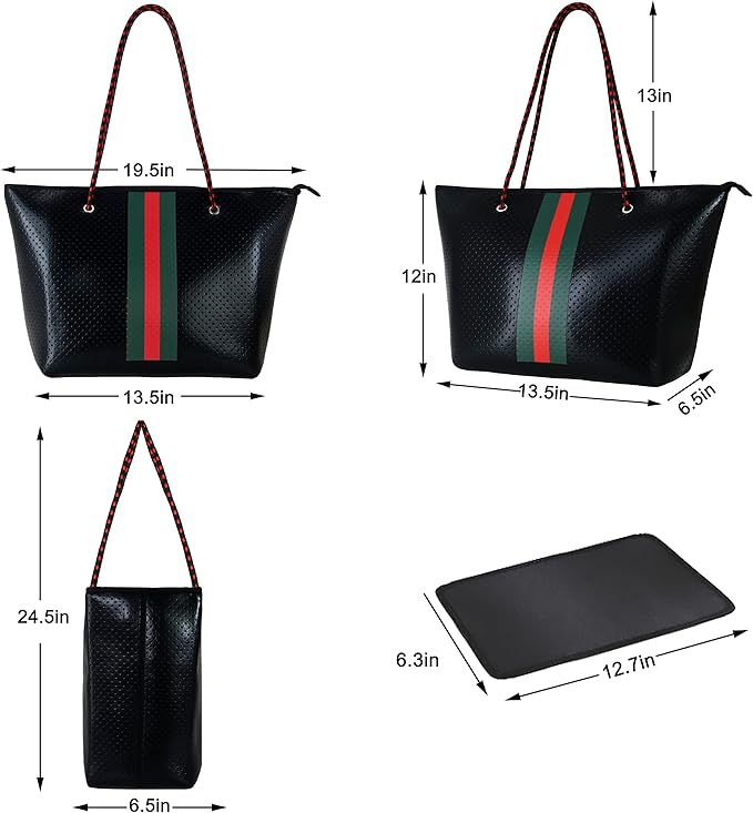 QOGiR Neoprene Multipurpose Beach Bag Tote with Inner Zipper Pocket … … … …