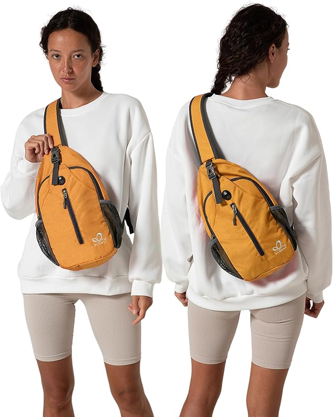WATERFLY Crossbody Sling Backpack Sling Bag Travel Hiking Chest Bag Daypack