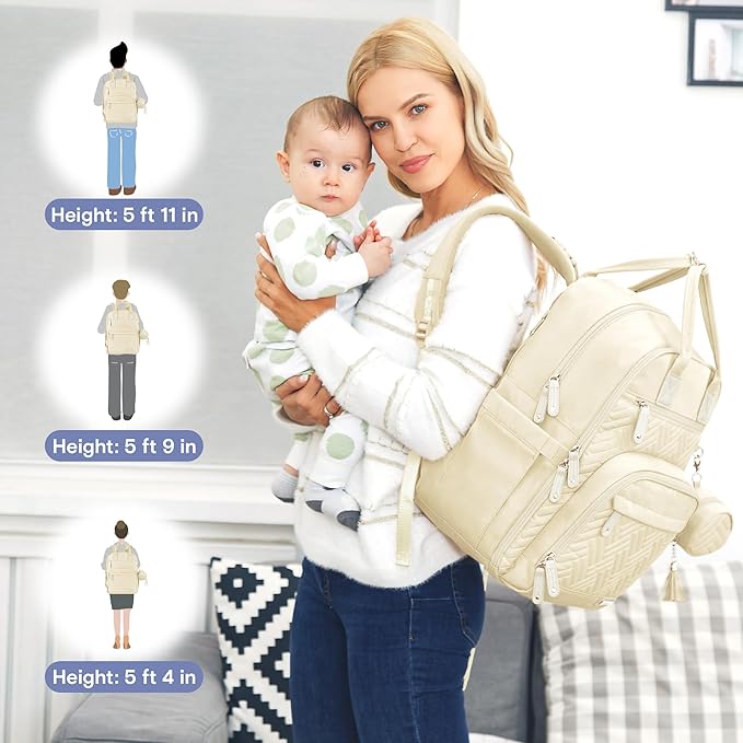 iniuniu Diaper Bag Backpack, 4 in 1 kit Large Unisex Baby Bags for Boys Girls, Waterproof Travel Back Pack with Diaper Pouch