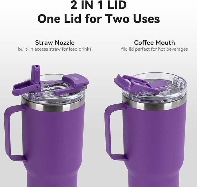HASLE OUTFITTERS 30oz Tumbler Bulk with Handle, Insulated Travel Coffee Mug Set with Handle Leak-Proof Double Wall Stainless Steel Vacuum Tumblers Pack Metal Cup for Hot and Cold Drink