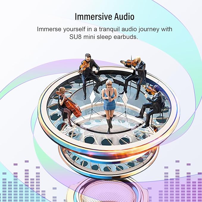 Sleep Earbuds Bluetooth 5.4 in Ear Light-Weight Headphones, Mini Sleep Headphones Small Design for Side Sleepers, 47H Playtime with Charging Case, Clear Calls Earphones, Black