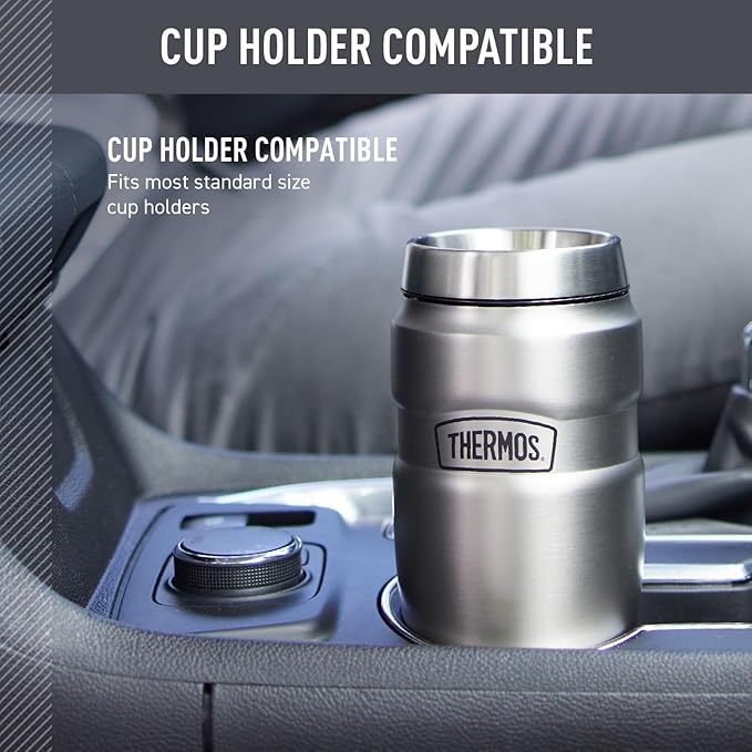 THERMOS Stainless King Vacuum-Insulated Travel Tumbler, 16 Ounce, Matte Steel