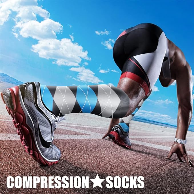 CHARMKING Compression Socks for Women & Men Circulation (3 Pairs) 15-20 mmHg is Best Support for Athletic Running Cycling