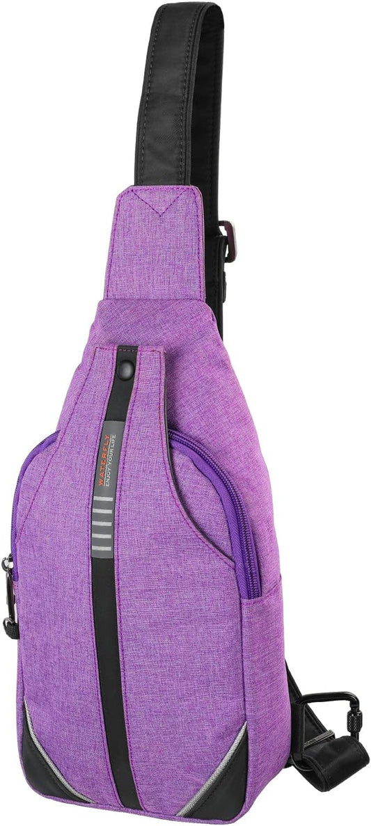 WATERFLY Small Crossbody Sling Backpack Anti Theft Backpack for Traveling Chest Shoulder Bag