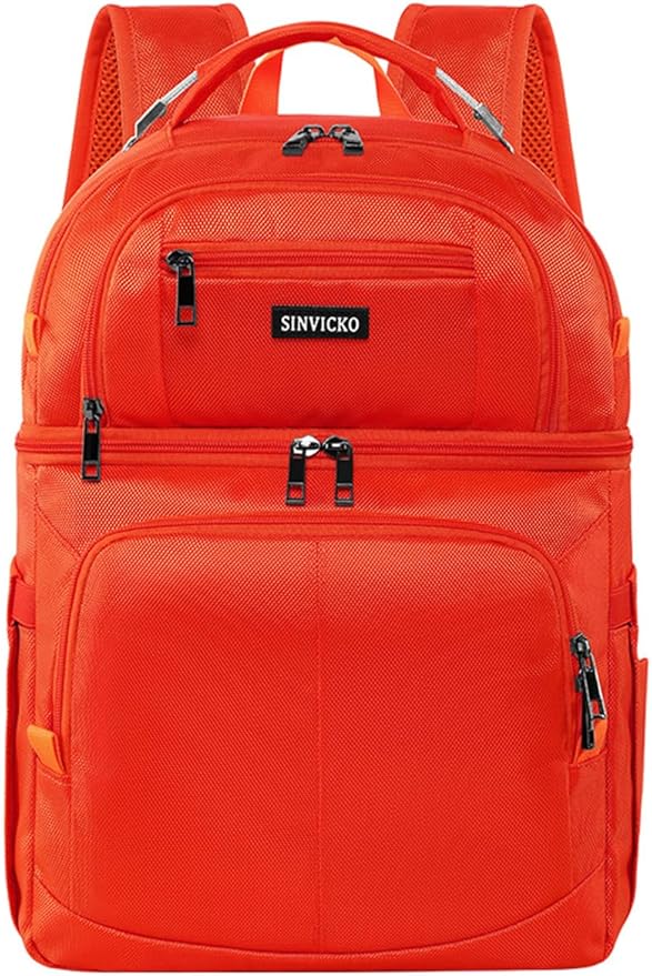Insulated Cooler Backpack,Double Deck Leakproof Cooler Bag,Insulated Backpack Cooler Lunch Backpack for Men Women
