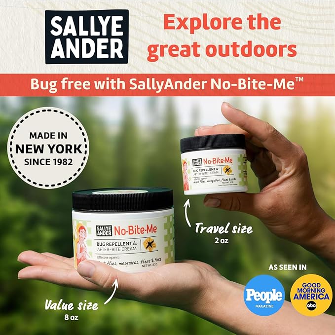 SALLYEANDER No Bite Me All-Natural Bug & Insect Repellent - Anti Itch Cream - 8 oz - Safe for Kids and Infants - Repels Mosquitoes, Black Flies, Fleas, and Ticks