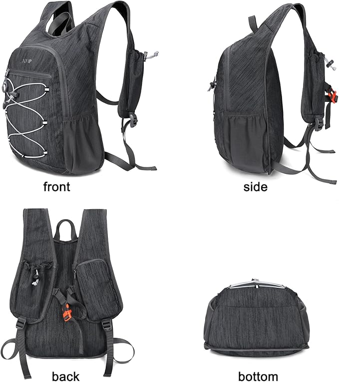 BOVIP 20L Hiking Backpack Lightweight Packable Hiking Daypack Small Travel Outdoor Foldable Shoulder Bag Black