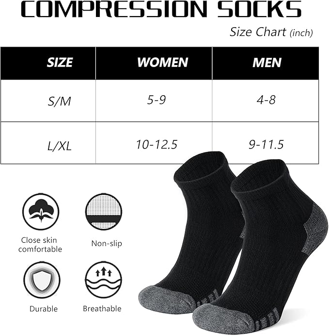 Iseasoo Copper Compression Socks for Men & Women – Plantar Fasciitis Relief, Ankle Support & Circulation – Running & Recovery