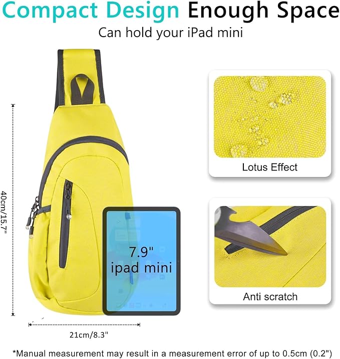 TITECOUGO Small Sling Bag, Lightweight Crossbody Backpack for Men Women, Shoulder Bag for Sports and Outdoor