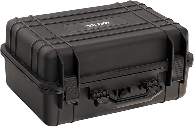 MEIJIA Portable All Weather Waterproof Camera Case with Customized Fit Foam,Fit Use of Drones,Camera,Equipments,Pistols,Elegant Black(18.3 ”x14.57”x8.66”)