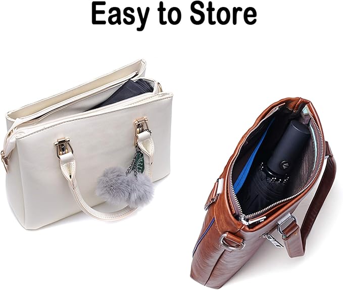 PFFY 2 Packs Travel Umbrella Windproof Auto Open & Close Collapsible Folding Small Compact Backpack Car travel Essentials Purse Umbrellas for Rain