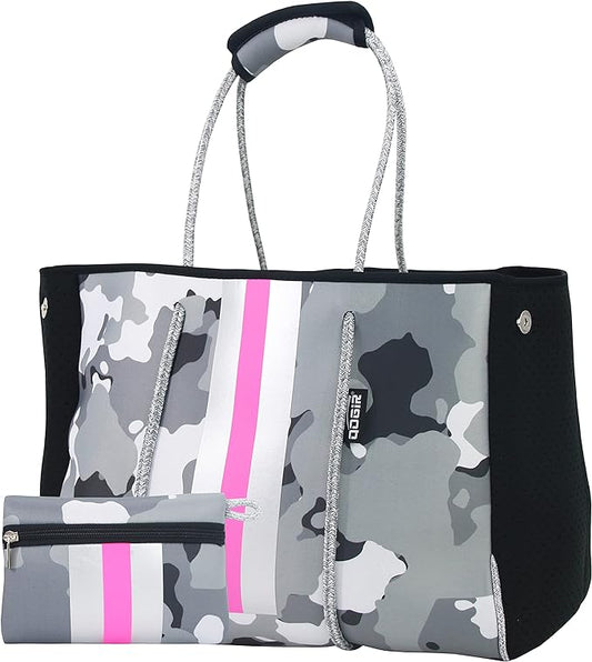 QOGiR Neoprene Multipurpose Beach Bag Tote with Inner Zipper Pocket … … … …