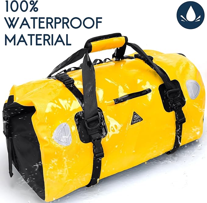Haimont Waterproof Duffel Bag Roll-top Dry Duffel Bag with Quick-fixed Straps for Motorcycling, Rafting, Boating, SUP, Kayaking, Travel, 50L/70L