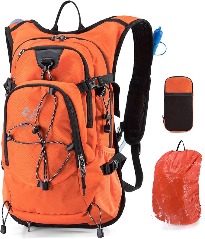 Hydration Backpack Pack with 2L Water Bladder 18L Hiking Backpack Women Men Lightweight Hydropack Insulated Daypack for Biking, Running, Festival