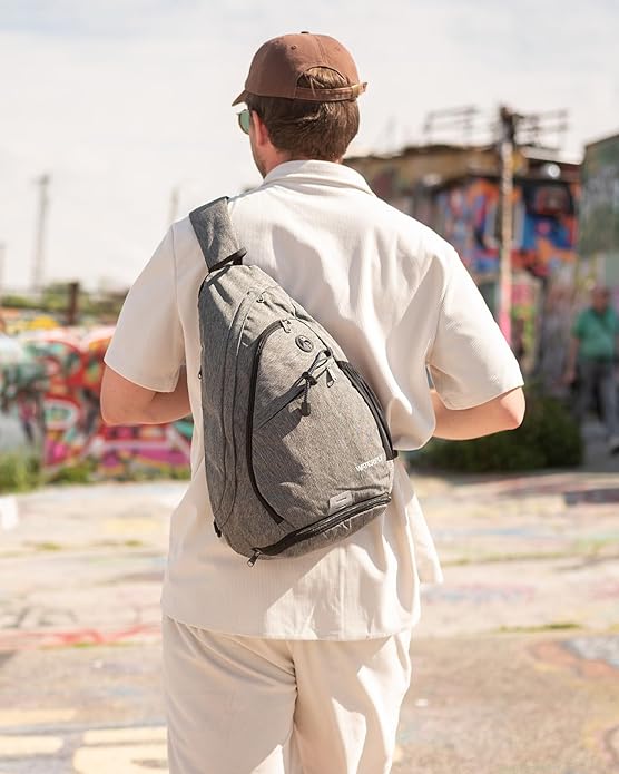 WATERFLY Large Crossbody Sling Bag: Over Shoulder Backpack Daypack Casual Cross Chest Side Pack