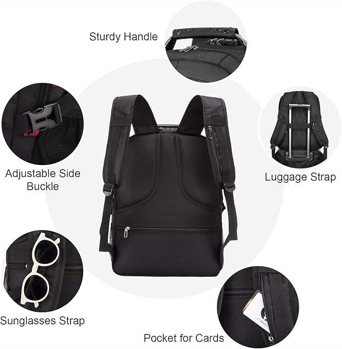 LOVEVOOK Travel Backpack for Men 17inch Large Work Backpack for Men Large Capacity Lockable Mochilas para Hombres Waterproof Computer Backpack for Work Business Travel College (17 inch，Dark-Blue)