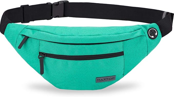 MAXTOP Large Crossbody Fanny Pack with 4-Zipper Pockets,Gifts for Enjoy Sports Festival Workout Traveling Running Casual Hands-Free Wallets Waist Pack Phone Bag Carrying All Phones