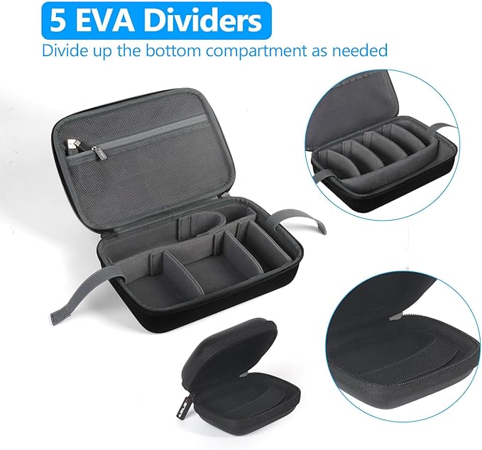 JSVER Hard Carrying Case for GoPro Hero13/12/11/10/9/8/7, AKASO EK7000 / Brave 4 4K / Brave 7 LE/Brave 8 / V50X and Insta360 (Set of 2)