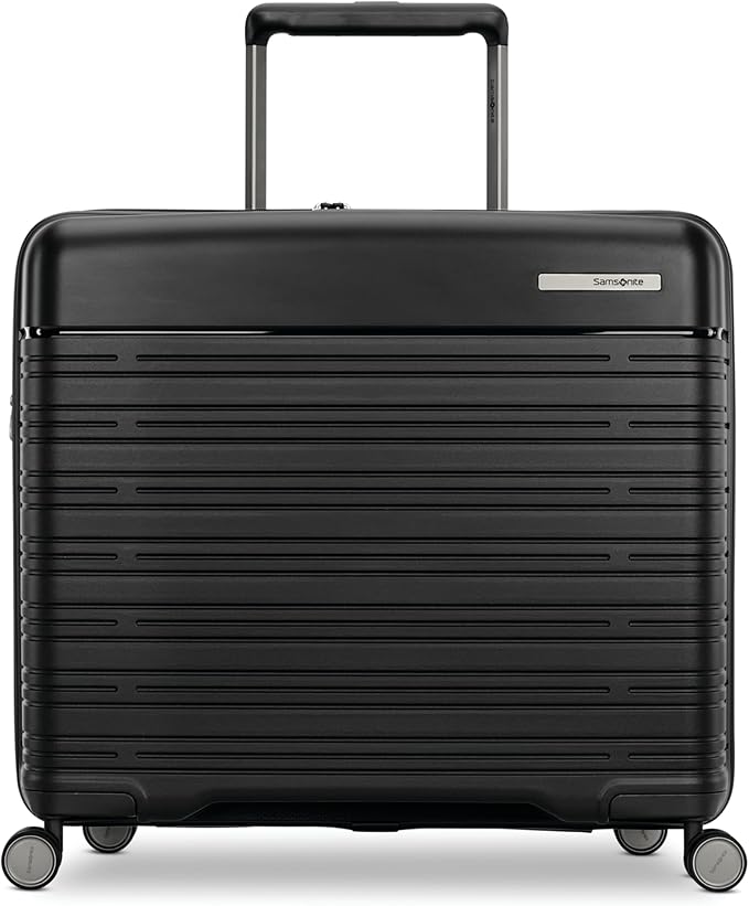Samsonite Elevation Plus - Medium Hardside Luggage - Scratch Resistant Polypropylene Shell, RightHeight™ Adjustable Handle, Integrated AirTag Holder, TSA Lock, WetPak™ Compartment - Triple Black
